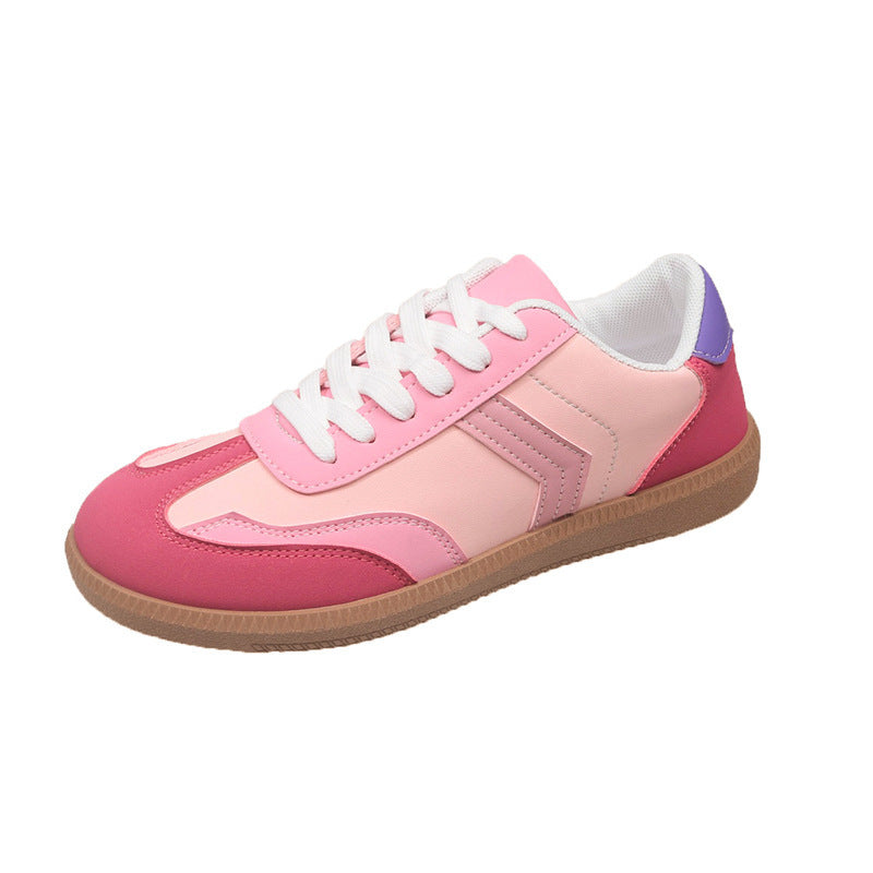 Women's Retro Colorblock Sneakers Flat Bottom Pumps
